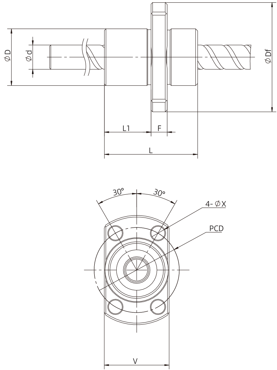 FBG FBR Type1 Dimensional Drawing